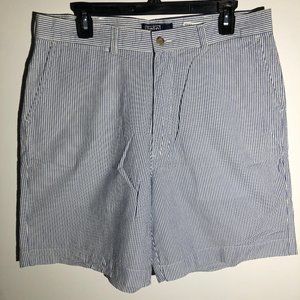 Polo Ralph Seersucker Flat Front Shorts Size 34"